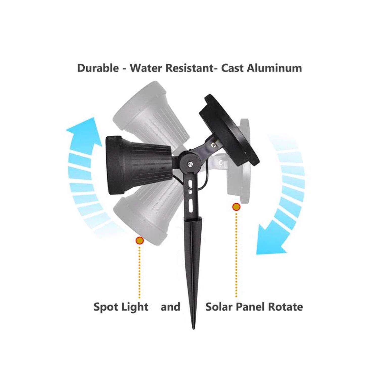 Classy Caps Solar Powered LED Spotlight 2 Pk 6 Classy Caps Solar Powered LED Spotlight 2 Pk - Image 4