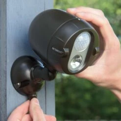 Mr. Beams NetBright Motion-Sensing Battery Powered LED Dark Brown Spotlight -Westing Halo Shop 4b192f7f 0e05 4ace a0ed 7db84eef0029