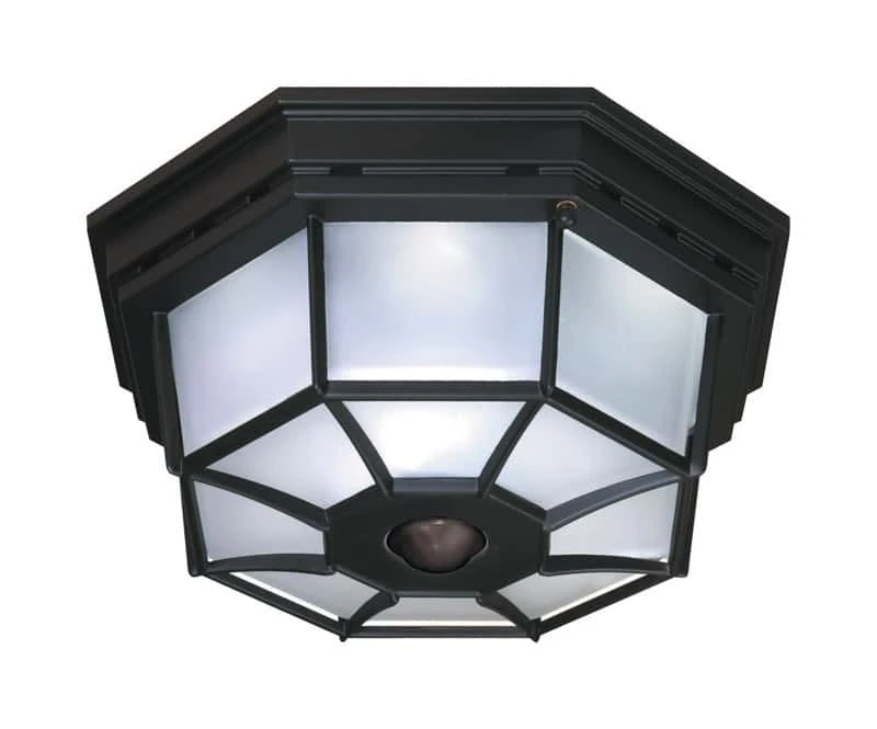 Heath Zenith Motion-Sensing Hardwired Incandescent Black Ceiling Light 3 Heath Zenith Motion-Sensing Hardwired Incandescent Black Ceiling Light