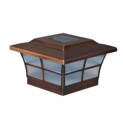 Classy Caps Copper Solar Powered 0.45 W LED Post Cap Light 2 Pk