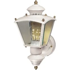Heath Zenith White Motion-Sensing Incandescent Wall Lantern -Westing Halo Shop 7fe99b8f e15c 4f2e bb1f cd7db3da4236