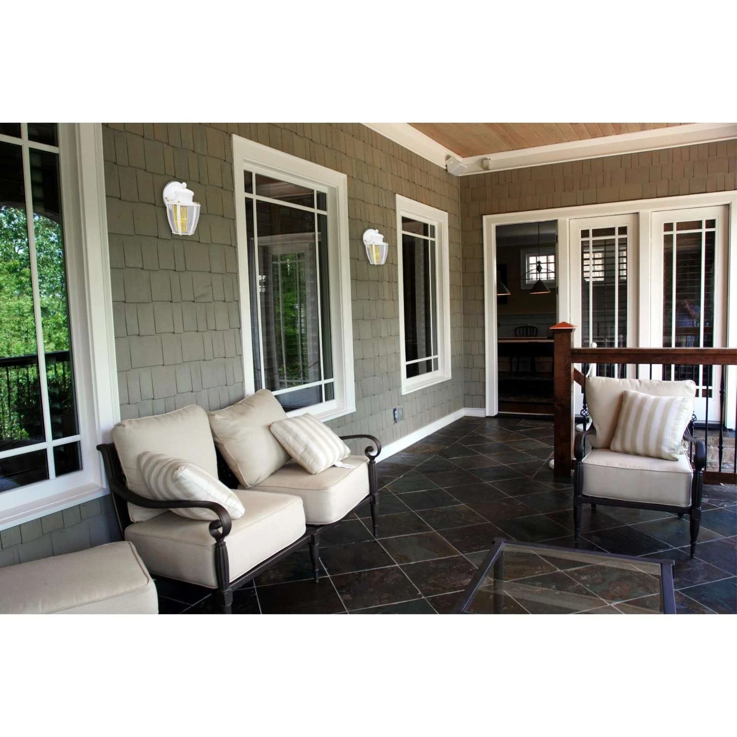 Westinghouse Semi-Gloss Gold/White Switch Incandescent Wall Lantern 4 Westinghouse Semi-Gloss Gold/White Switch Incandescent Wall Lantern - Image 2