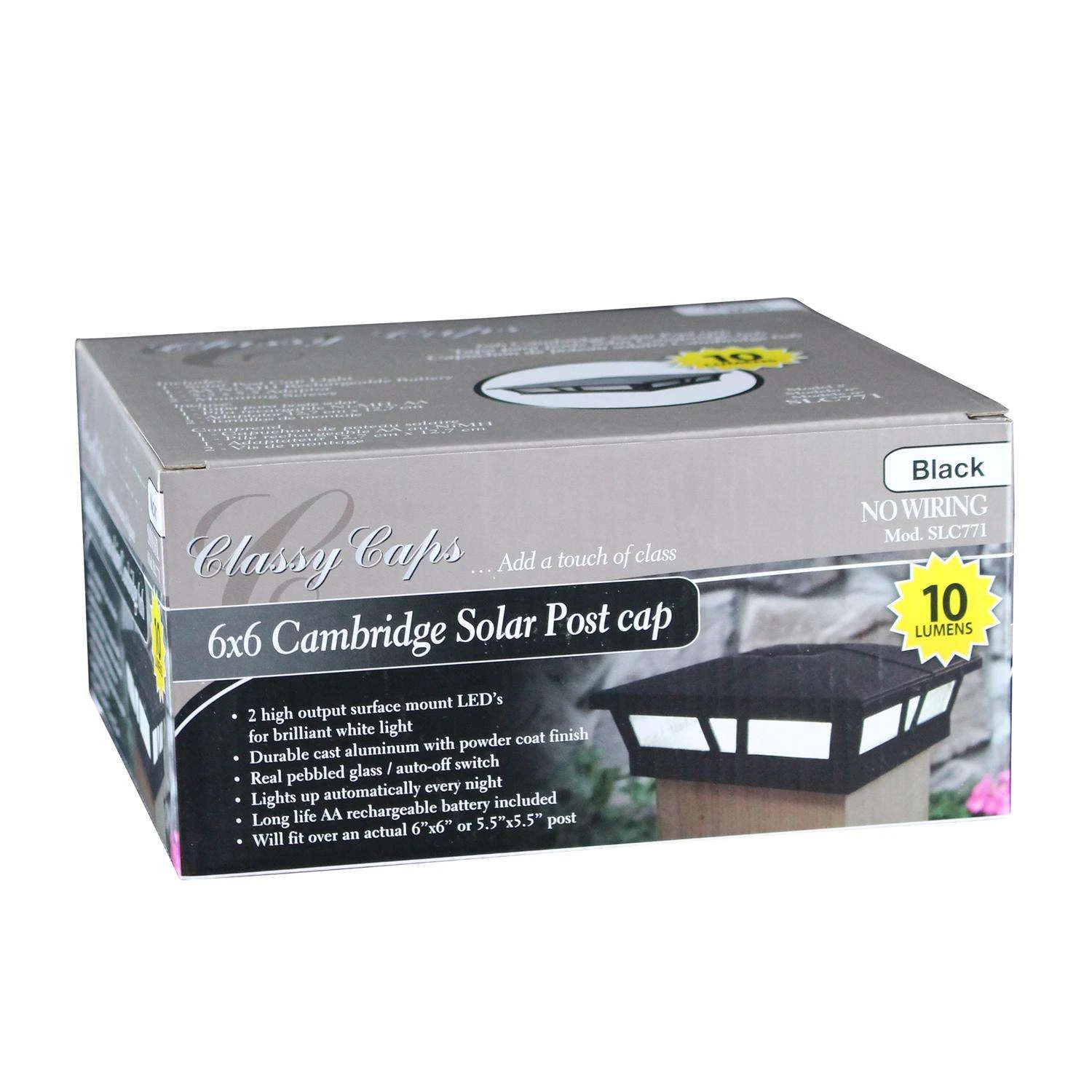 Classy Caps Black Solar Powered 1 W LED Post Cap Light 2 Pk 8 Classy Caps Black Solar Powered 1 W LED Post Cap Light 2 Pk - Image 6