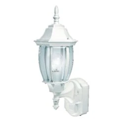 Heath Zenith DualBrite White Motion-Sensing Incandescent Wall Lantern