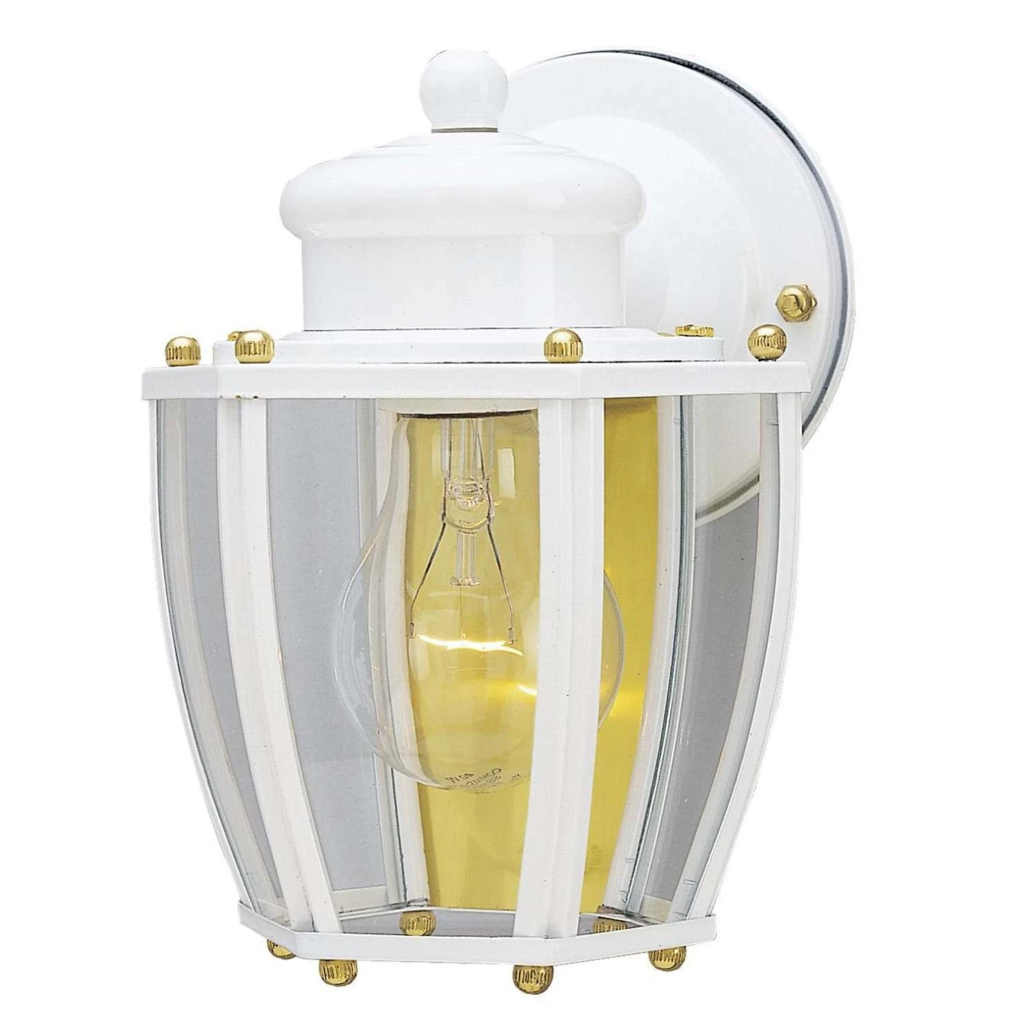 Westinghouse Semi-Gloss Gold/White Switch Incandescent Wall Lantern 3 Westinghouse Semi-Gloss Gold/White Switch Incandescent Wall Lantern